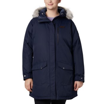 Columbia Suttle Mountain Long Insulated Plus Size, Chamarras Azul Marino Para Mujer | 873506-BJX